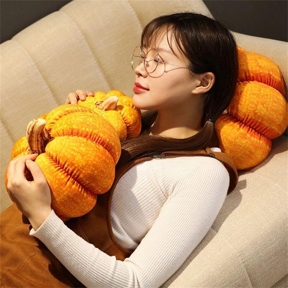 Gối Nhồi Bông Mềm Mại Hình Quả Bí Ngô Trang Trí Ghế Sofa / Phòng Ngủ