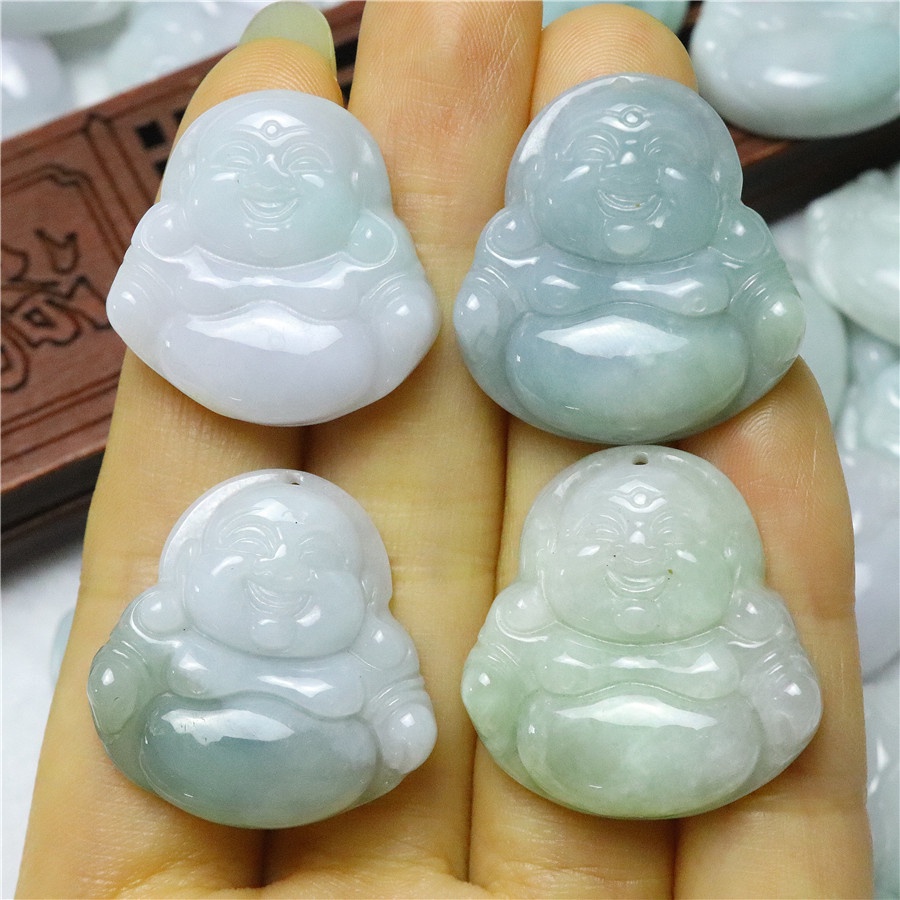 Mặt dây chuyền hình phật đá ngọc bích tự nhiên thời trang