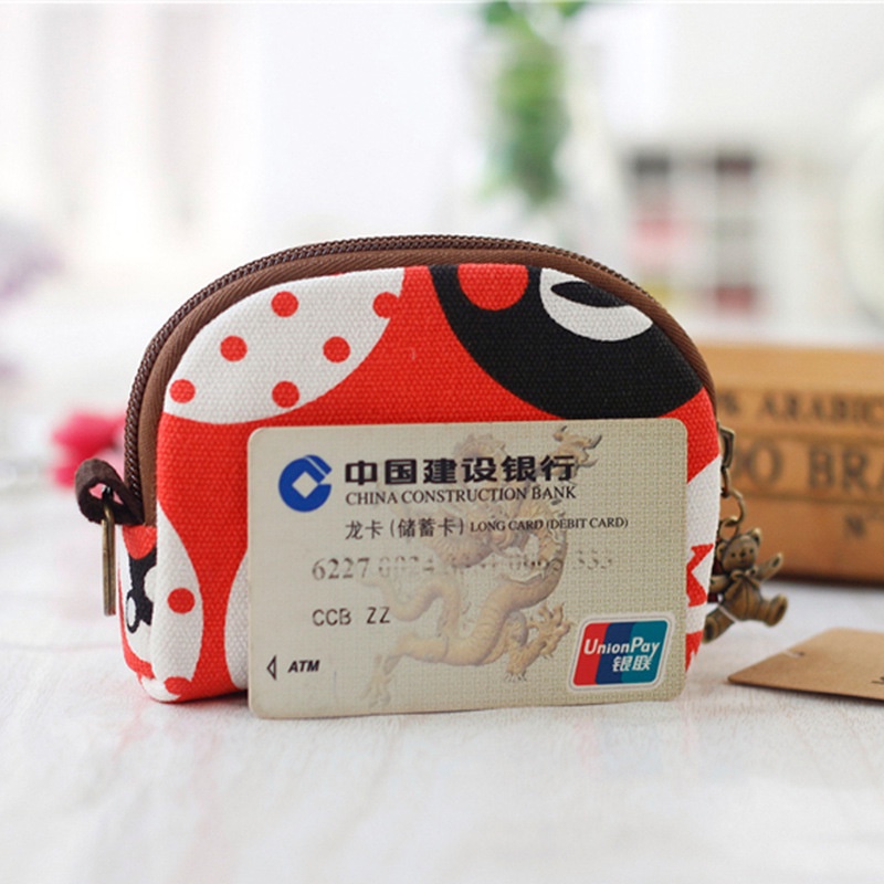 Ví Canvas Nhỏ Đựng Tiền Xu Thiết Kế Đơn Giản Mẫu Mới Cho Nữ