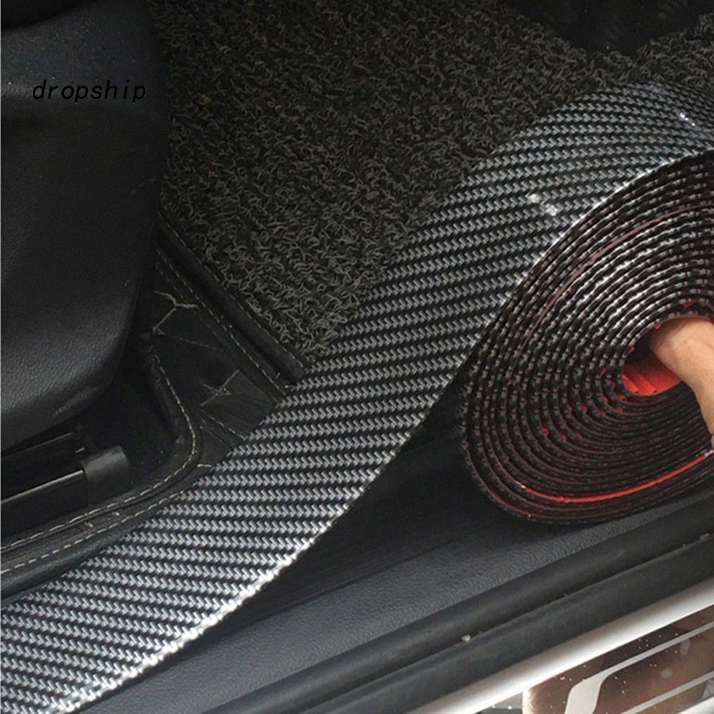Miếng Dán Cửa Xe Hơi Chống Trầy Bằng Cao Su Sợi Carbon 3X100Cm