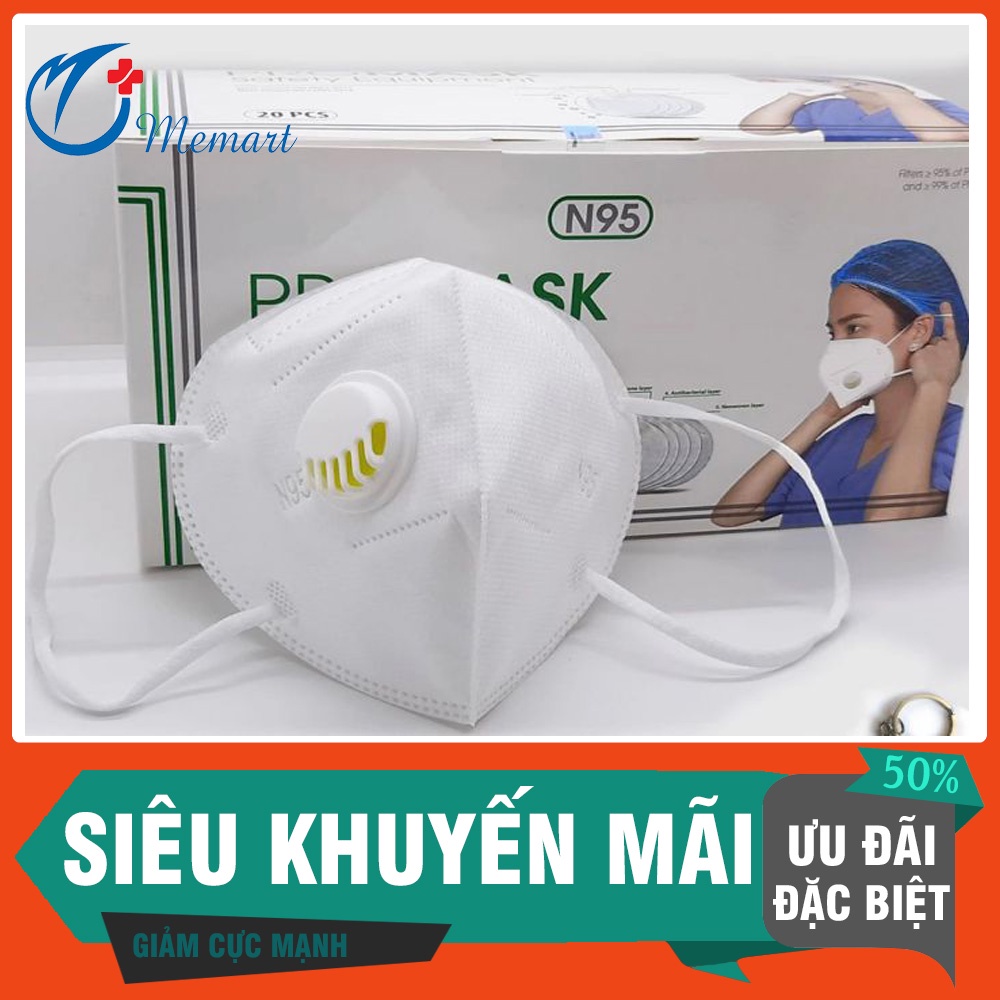 1 Hộp 5 Khẩu Trang N95 Promask 5 lớp Có Van Thở