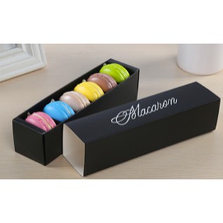 hộp đựng Macaron 6 bánh màu đen(5*18.5*5)-A (hộp)