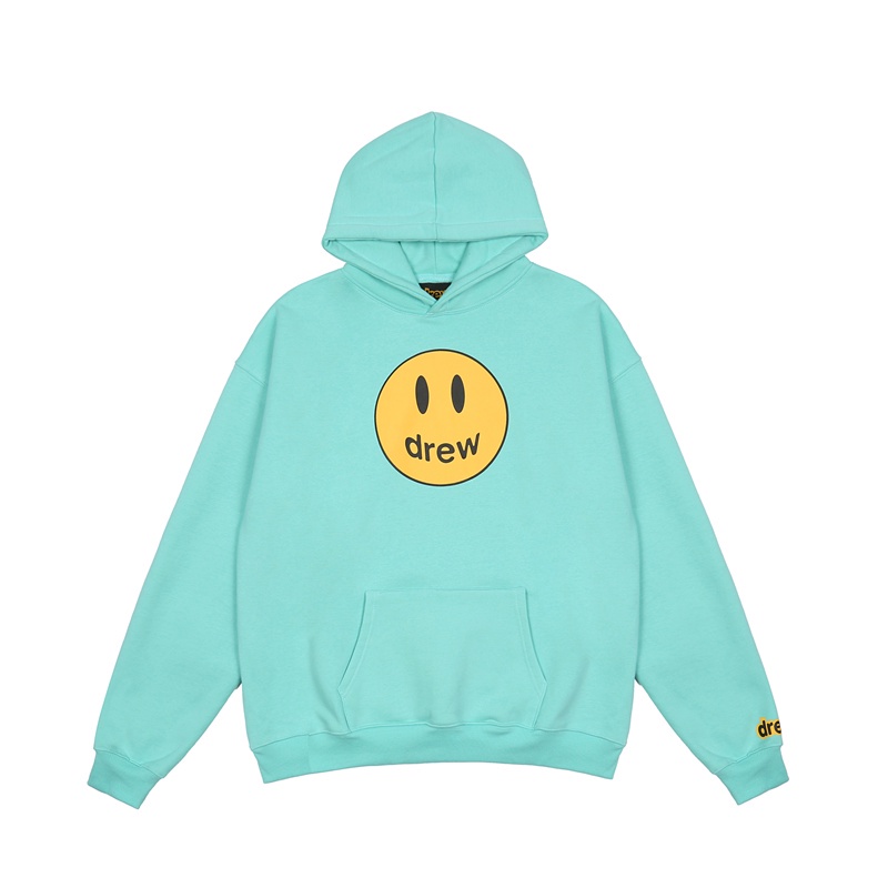 Goods In Stock DREW Men And Women Cotton Loose Smiley Print Pullover Long Sleeve All-match Hoodies