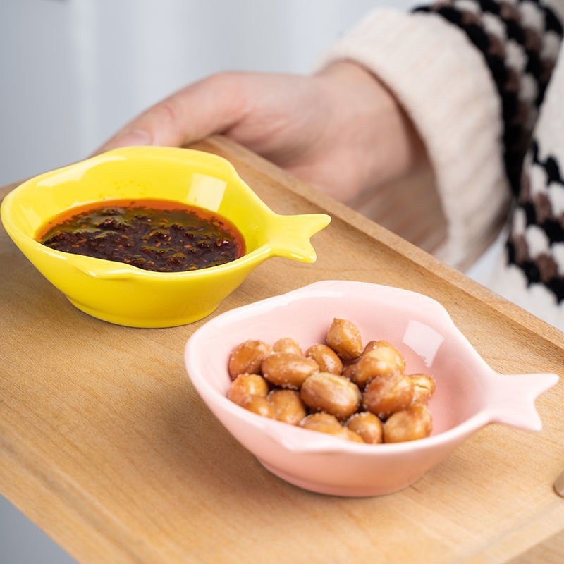 Chén chấm, đĩa đựng đồ ăn gia vị, Bát sứ decor bàn ăn dễ thương đựng nước chấm nhiều màu