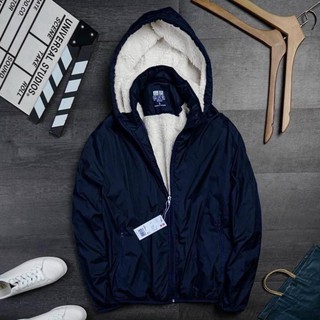 Áo khoác unisex nam nữ lót lông cừu đẹp có mũ siêu ấm mặc mùa đông