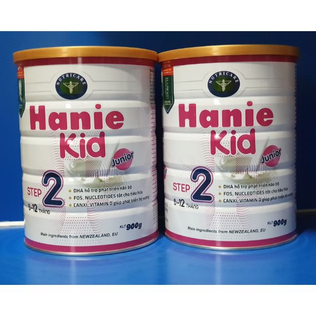 Bộ 2 Lon Sữa Hanie Kid 2 (900g) Date mới