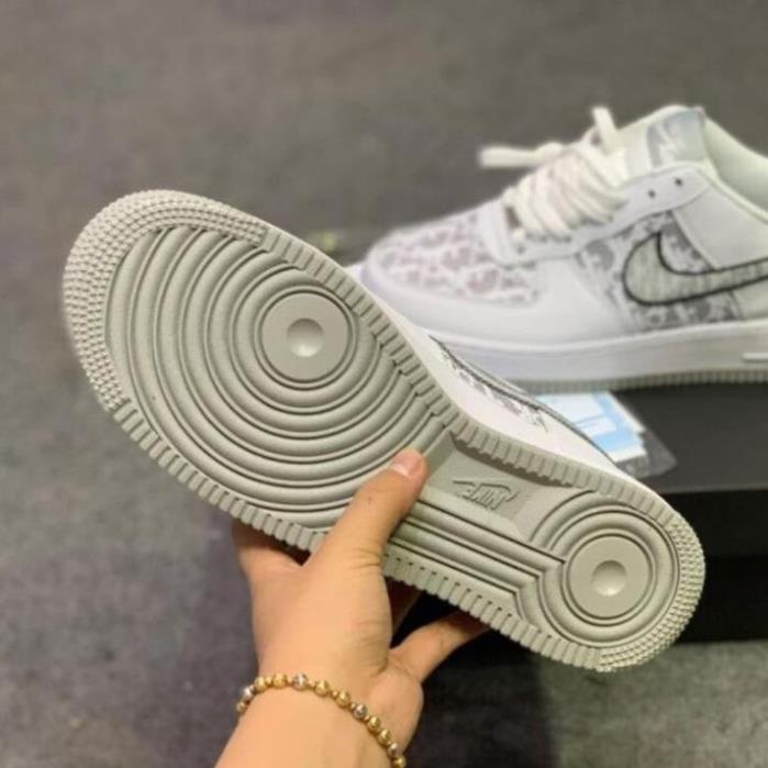 Giày sneaker AF1 trắng đế đen xám,Giày thể thao nam nữ FORCE 1 hot trend,kiểu dáng thể thao,đi học,tập gym,chạy bộ