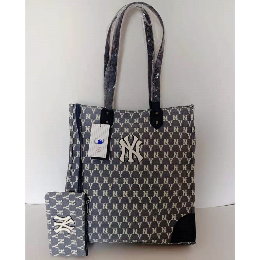 Túi tote mua sắm MLB họa tiết NY New York Yankees thời trang đường phố cao bồi
