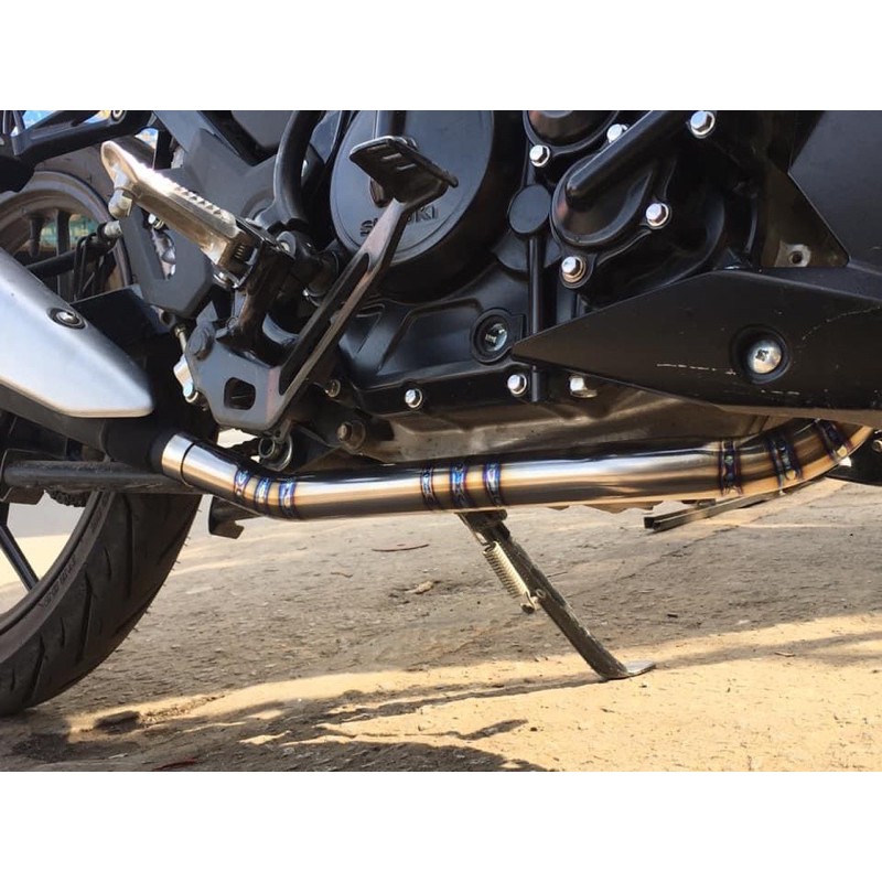 Cổ titan real gắn pô zin Rai Fi + Satria 32 ful