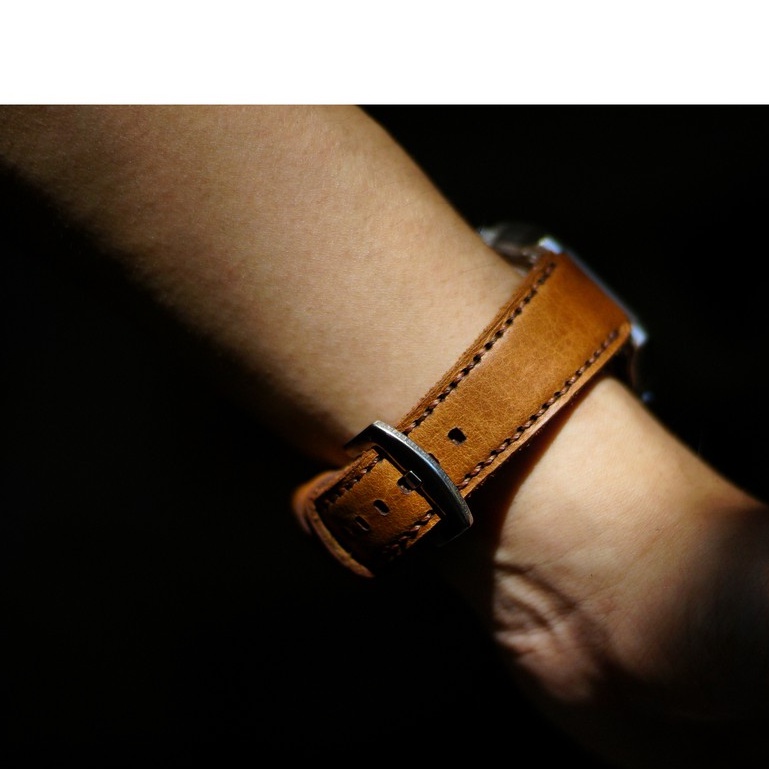 Dây Đồng Hồ Da Thật RAM Leather Cho Casio AE 1200 WHD và đồng hồ dây 18mm Da Bê Thật Màu Vàng  Bền Đẹp