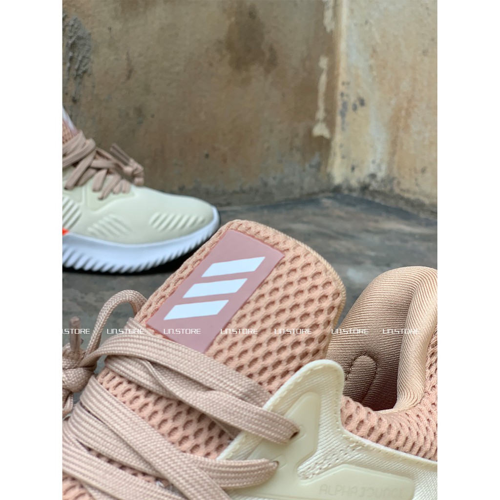 [HÌNH THỰC TẾ]  Giày sneaker Adidas alphabounce beyond màu kem gót cam