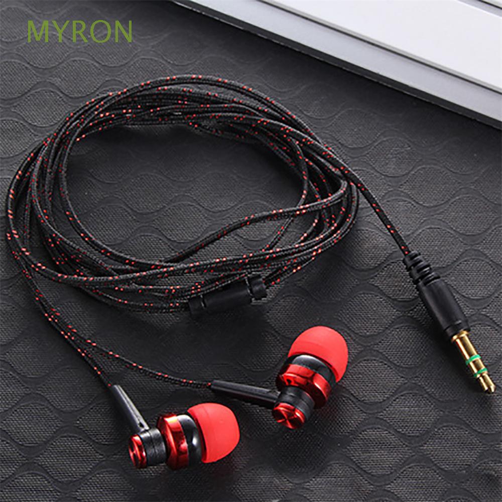 Tai nghe có dây nhét trong giắc cắm 3.5mm phối dây bện nylon kiểu dáng thời trang