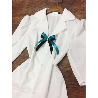 Áo sơ mi tay lửng cổ vest màu xanh💖Ảnh thật💖Áo nữ công sở vải lụa mềm tay lửng