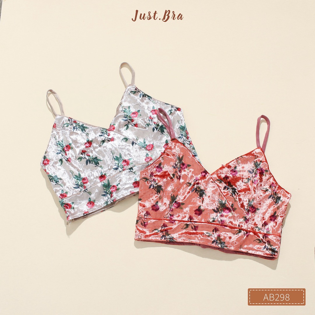 Áo bra Just Bra thiết kế dây đan lưng cách điệu, họa tiết hoa cổ diển AB298