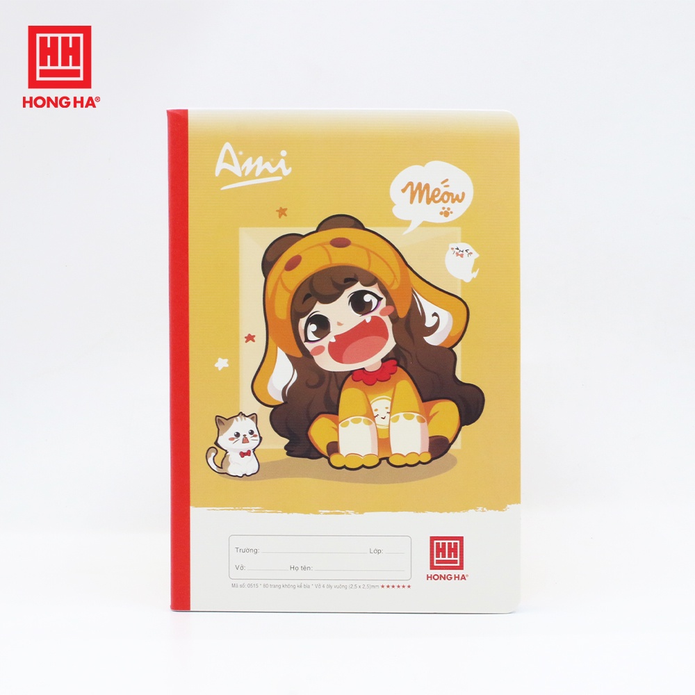 Vở 4 Ô ly 80 trang Hồng Hà School Ami 0515 (05 quyển)
