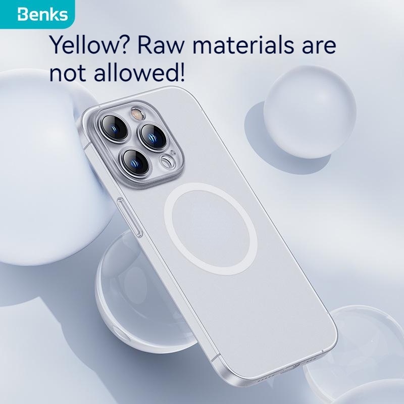 Ốp Điện Thoại Benks Bằng PC Nhám Trong Suốt Siêu Mỏng Hít Nam Châm Chống Dấu Vân Tay 0.9mm Cho IPhone 14 Plus Pro Max