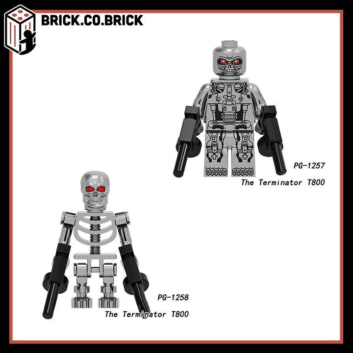 Kẻ hủy diệt The terminator Đồ chơi lắp ráp xếp hình mô hình nhân vật siêu anh hùng mạ bạc siêu bóng loáng