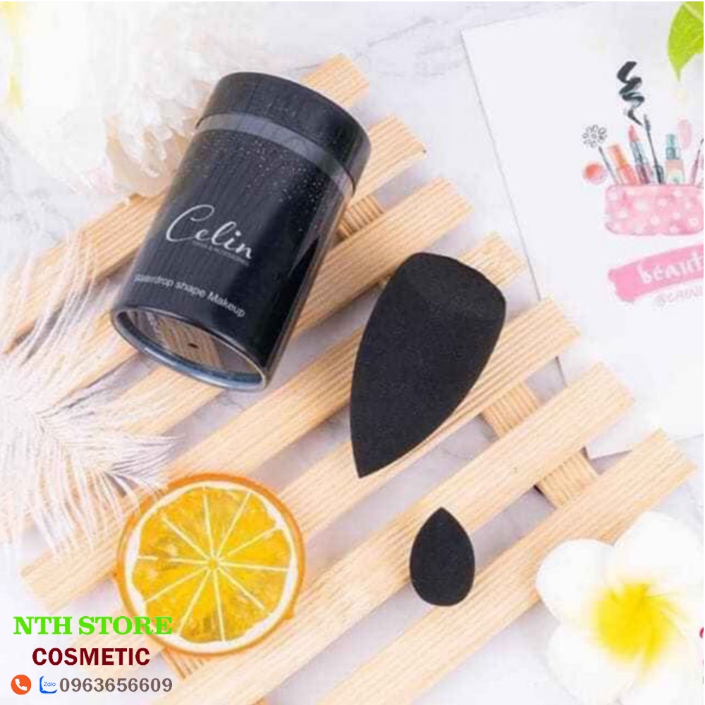 Bông Mút Tán Nền Celin 2 Chiếc Chính Hãng Gồm Màu Nâu , Đen Chuyên Dùng Cho trang Điểm Siêu Mềm Đàn Hồi Cao