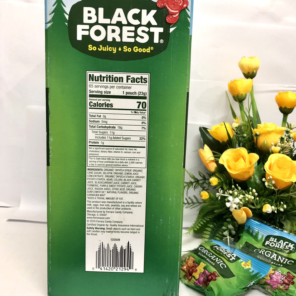 ❤ Tách lẻ 1 gói Kẹo dẻo gấu trái cây hữu cơ Black Forrest Organic Gummy Bears Mỹ [Date 22/1/2022] | BigBuy360 - bigbuy360.vn