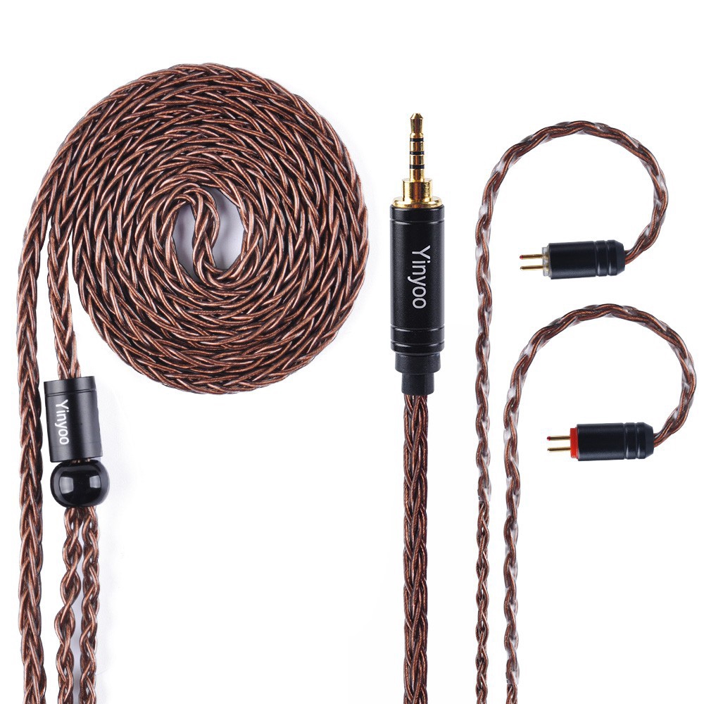Dây cáp tai nghe Yinyoo 8 lõi mạ bạc kèm Mmcx / 2pin