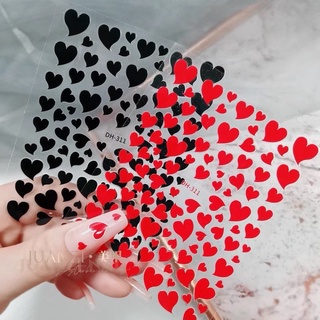 Sticker dán móng hình tim lấp lánh
