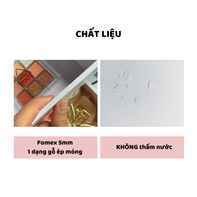 Tủ Đựng Mỹ Phẩm Mini Để Bàn Giá Rẻ Tiện Dụng Màu Trắng Cao Cấp Chất Liệu Fomex 5mm