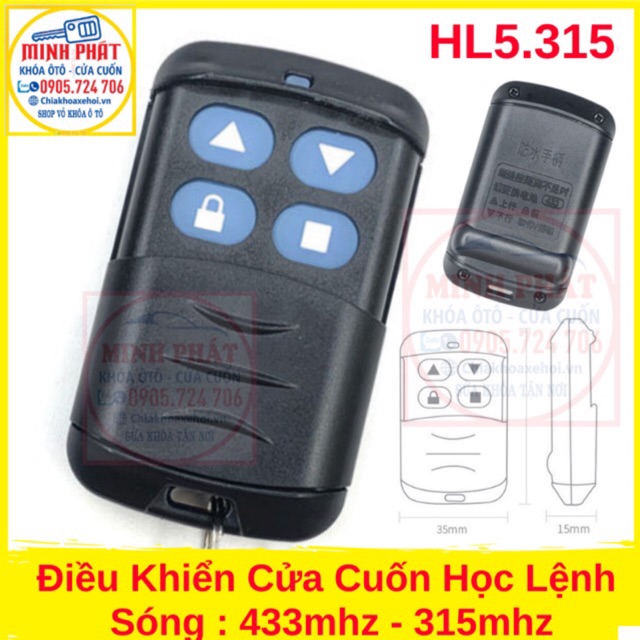 Điều khiển cửa cuốn sóng 433 , 315mhz , chống nước