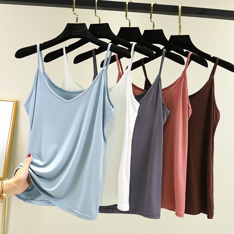 Áo Sát Nách Cổ Chữ V Chất Liệu Mỏng Nhẹ Thời Trang Mùa Hè Cho Nữ