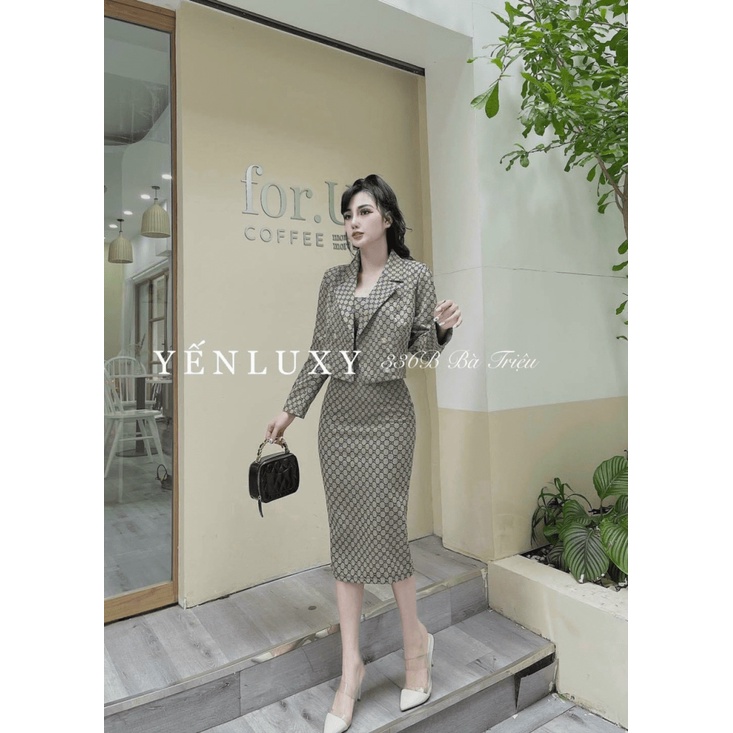Sét bộ đầm hai dây kèm áo khoác vét fom dáng trẻ trung lịch lãm xịn xò ld22