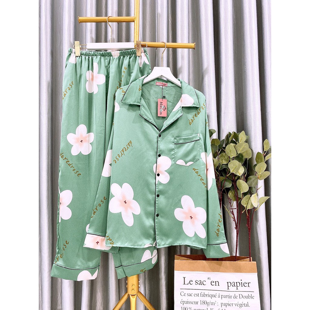 [Giá Tận Xưởng] Đồ bộ Pyjama Satin Tay Dài Quần Dài Cao Cấp-Nhiều Mẫu Đẹp-Shop Đồ bộ giá rẻ