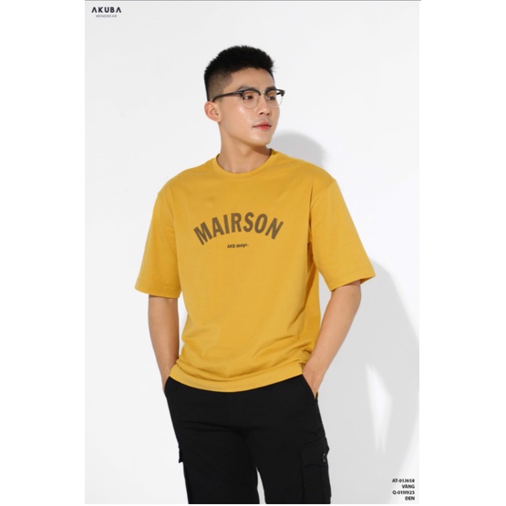 Áo thun nam in chữ tay ngắn Oversize AKUBA | 01J658 | BigBuy360 - bigbuy360.vn