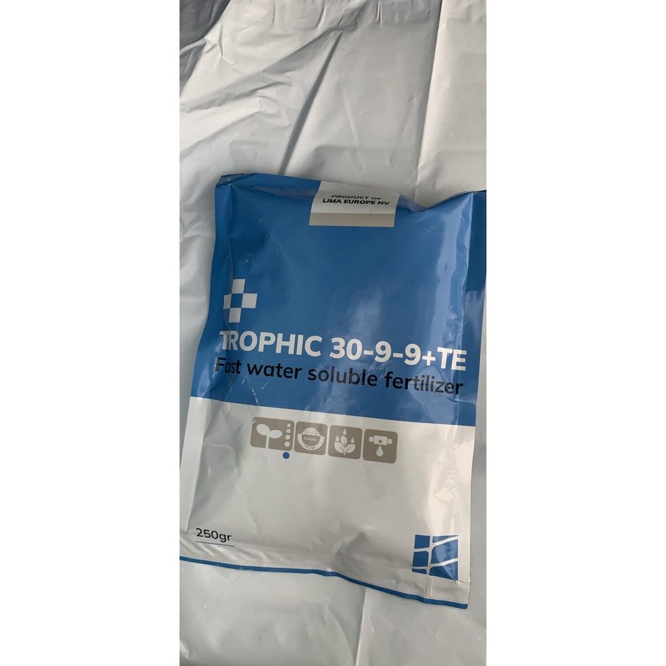 Phân bón cáo cấp TROPHIC nhập khẩu từ Bỉ NPK 30-9-9 +te /20-20-20 te /10-4-40 te gói 250gr
