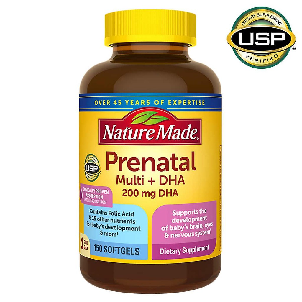 Vitamin Tổng Hợp Cho Mẹ Bầu Nature Made Prenatal Multi +DHA 200 mg DHA