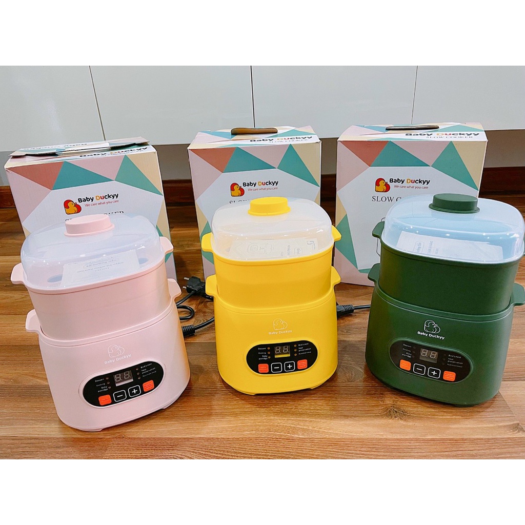 [CHÍNH HÃNG - BẢO HÀNH 12 THÁNG] Nồi Nấu Cháo Chậm Đa Năng BABY DUCKYY 0,8L  Babibu - N