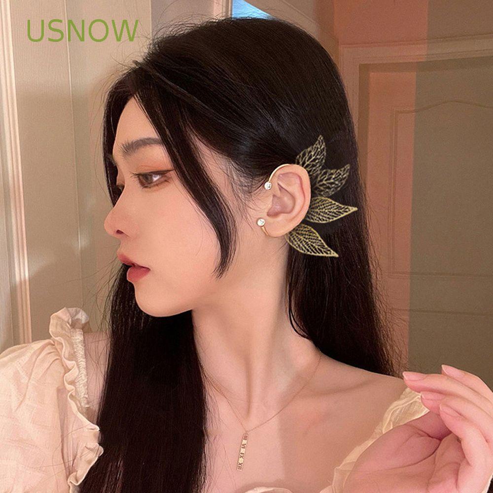 Khuyên Tai Dạng Kẹp Hình Chiếc Lá Phong Cách Cổ Điển Cho Nữ