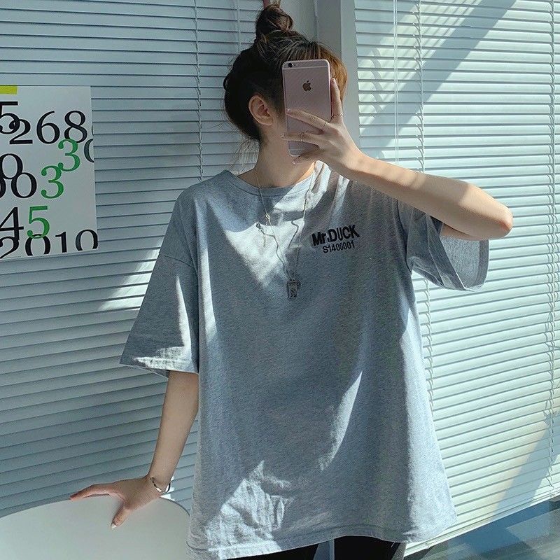Áo Thun COZOK Ngắn Tay Dáng Rộng In Chữ Kiểu Hàn Quốc Cá Tính Cho Nữ