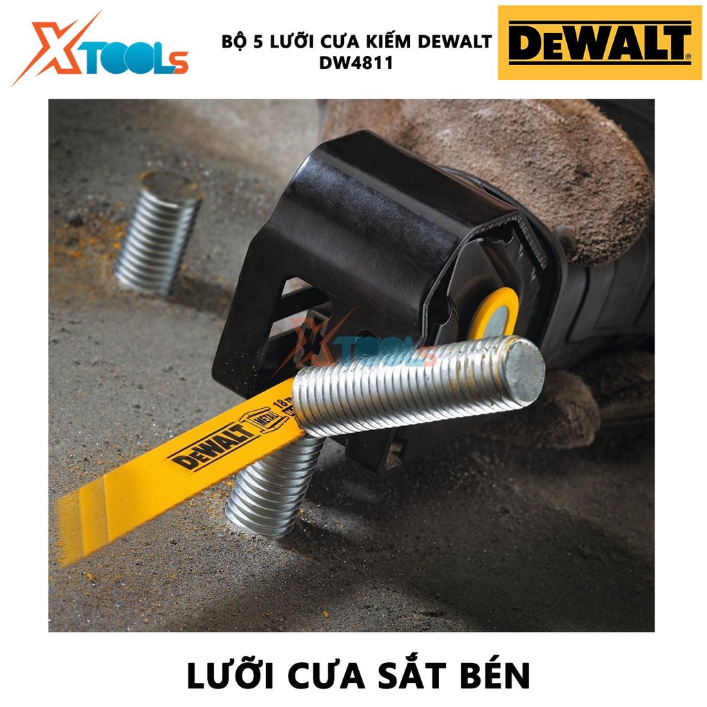 Bộ 5 lưỡi cưa kiếm DeWALT DW4811 | bộ 5 lưỡi cưa kiếm cho kim loại, kích thước 6 inch DeWALT