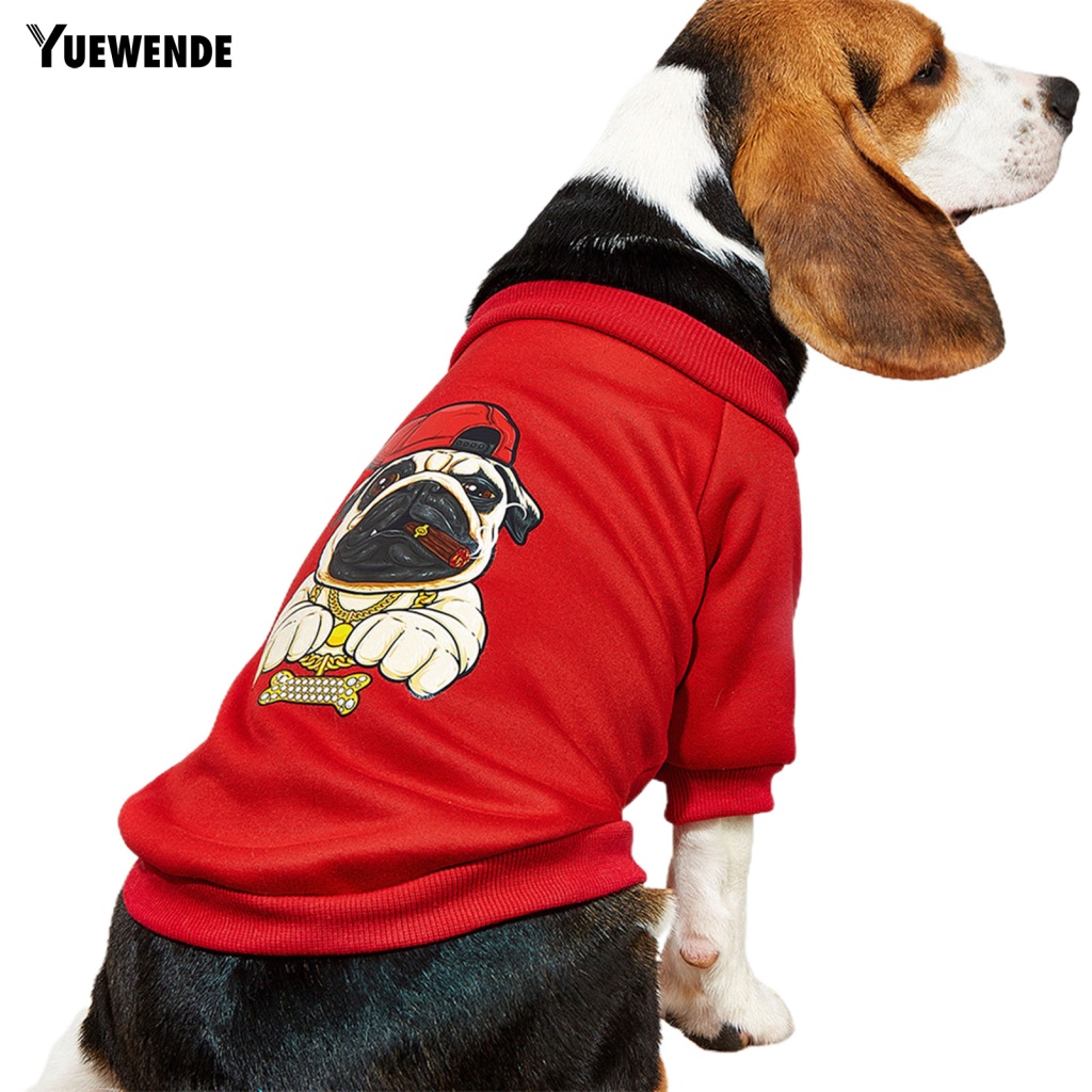 Yue.z Áo Thun Polyester Màu Đỏ Họa Tiết Đáng Yêu Dành Cho Mèo Cưng