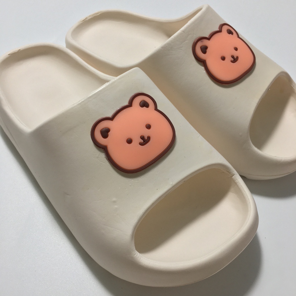 Dép bánh mỳ nữ hình gấu 🔥 FREESHIP🔥 Dép quai ngang đế cao hot trend nhất năm nay, siêu êm siêu bền