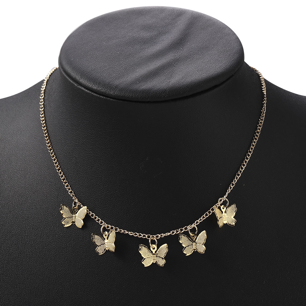 Dây chuyền choker cho nữ hình bươm bướm mạ vàng bạc phong cách thời trang chất lượng cao