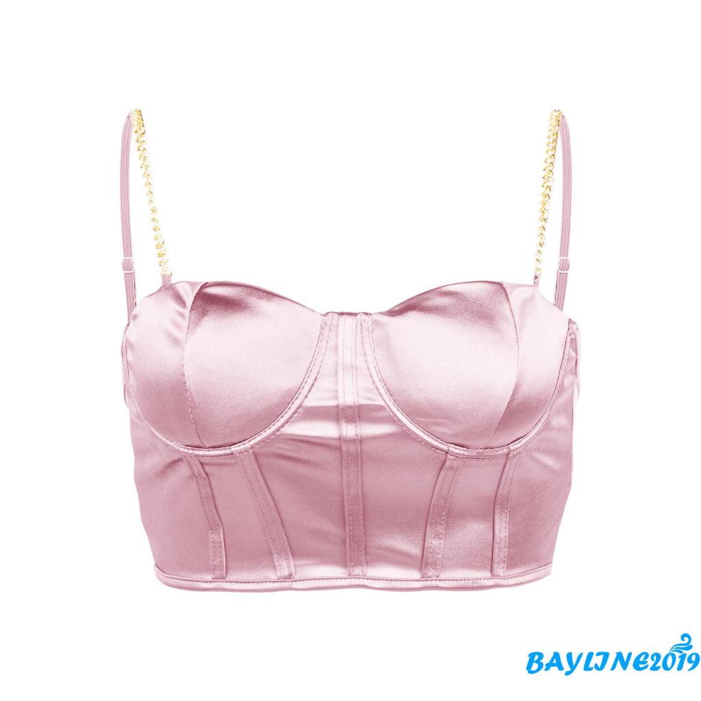 Áo Lửng Hai Dây Có Đệm Mút Màu Sắc Trơn Quyến Rũ Dành Cho Nữ