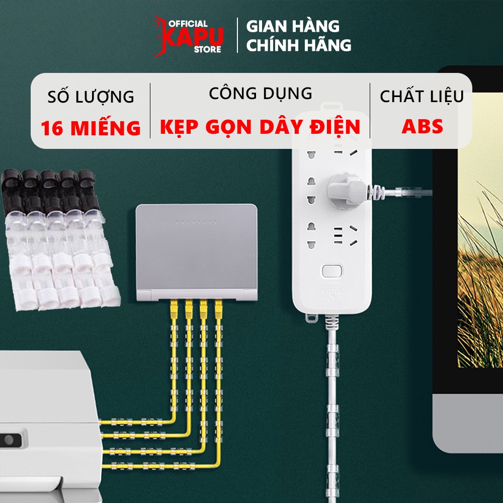 Bộ 16 Kẹp Dây Điện Gọn Gàng - Phụ Kiện Cửa KAPU