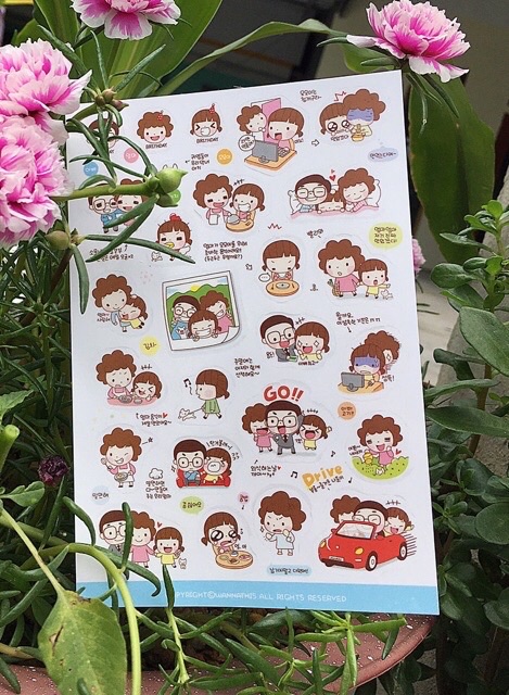 Tấm sticker hàn quốc momoi baby cute trang trí nhật kí , đồ dùng học tập