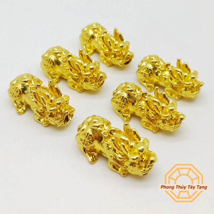 Charm Tỳ Hưu, Bi Vàng mix Vòng tay - Phong Thuỷ Tây Tạng