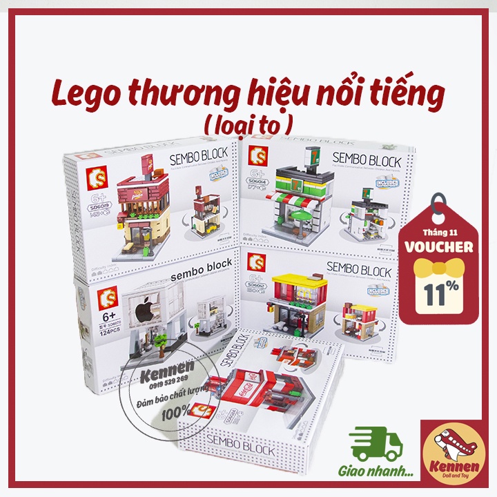 [Mã 11LSSALE giảm 100% đơn 50k] Ghép hình lego các thương hiệu nổi tiếng loại to