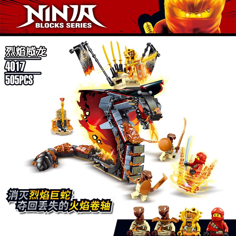 Đồ chơi Lắp ghép Mô hình Ninjago Rắn Lửa Khổng Lồ đại chiến Ninja Fire Fang Lepin zimo 4017 507pcs