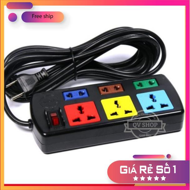 Ổ Cắm LIOA 6 ổ, 1 công tắc 2200W - Model : 3D3S32  và 3D3S52