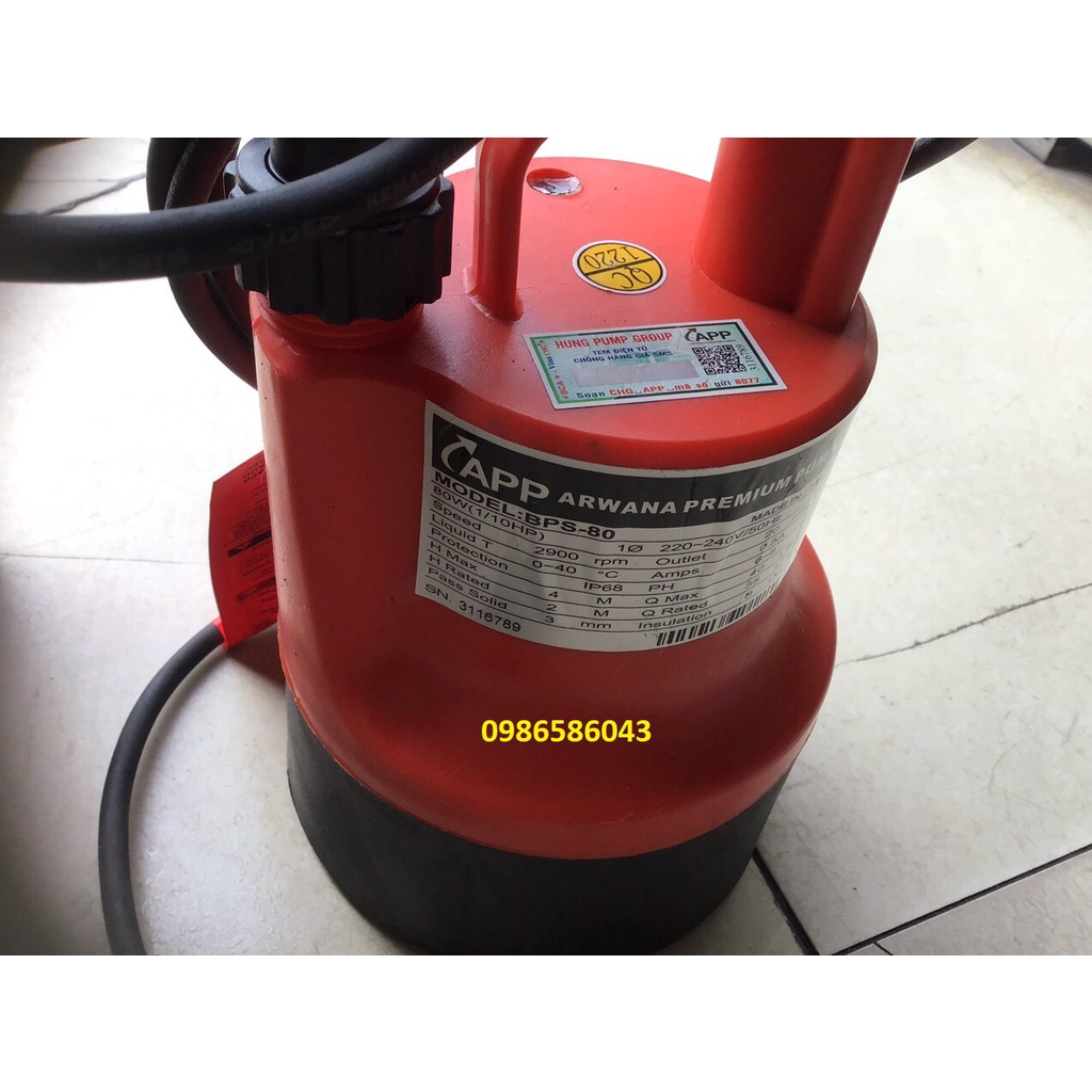 Máy Bơm Chìm Nước Thải Sạch,ho ca  APP BPS 80