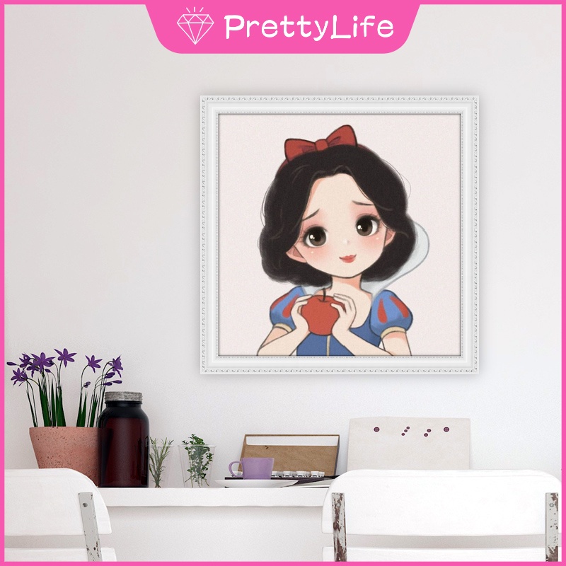 Tranh đính đá 5D tự làm hình công chúa Disney 30x30cm/40x40cm/50X50cm