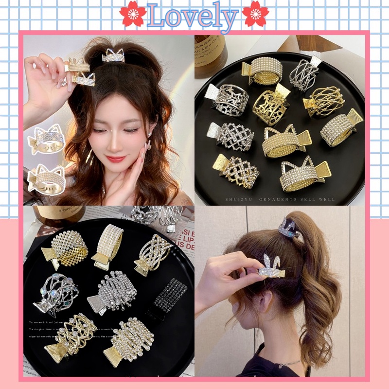 Kẹp Tóc Kim Loại Đính Ngọc Trai Nhân Tạo Thời Trang Hàn Quốc